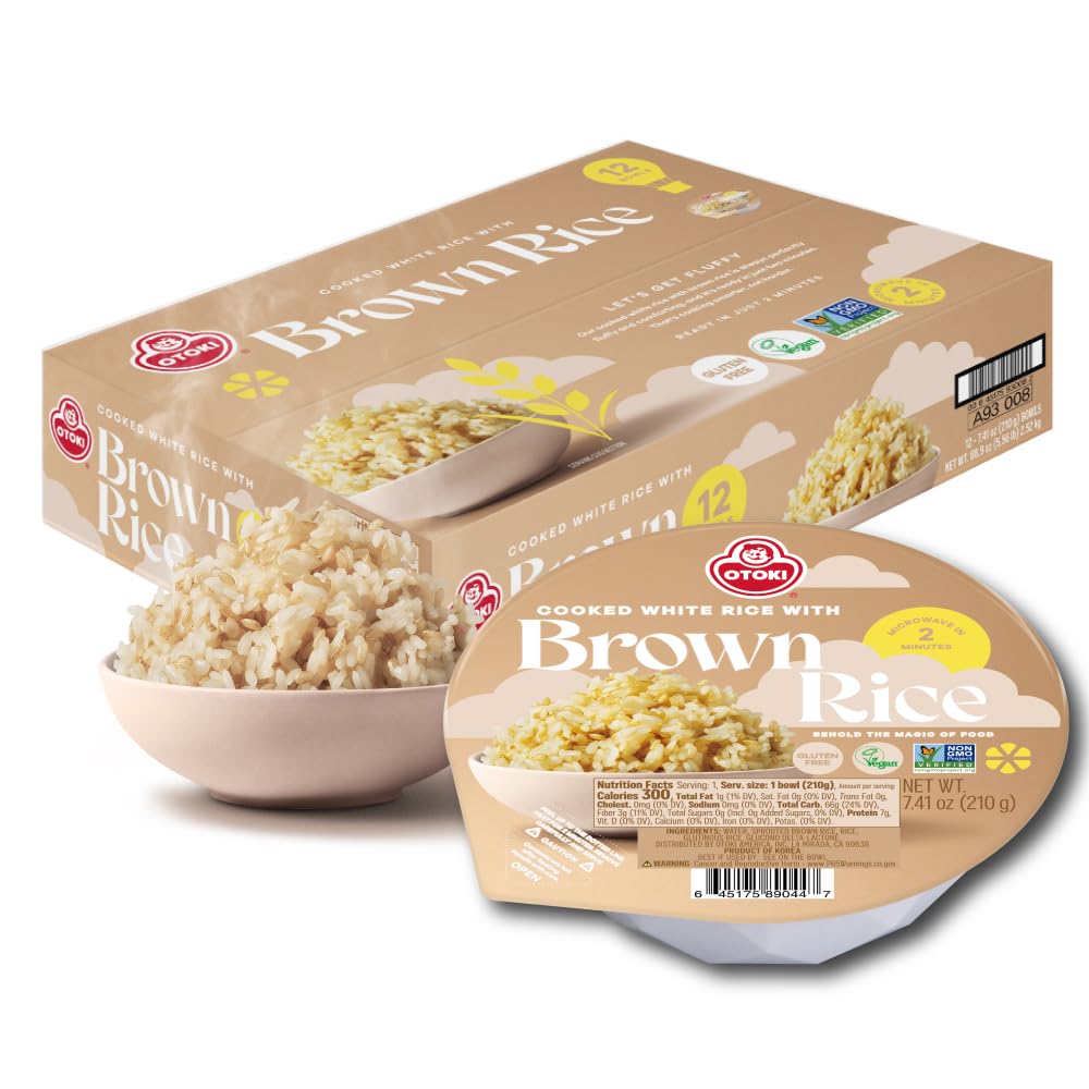 OTOKI sprouted brown rice bowl with steam for a quick, satisfying meal