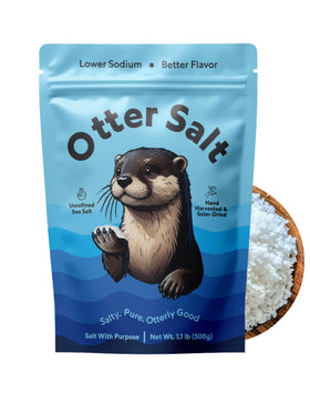 Otter Salt hand-harvested coarse sea salt crystals for richer flavor in every pinch.