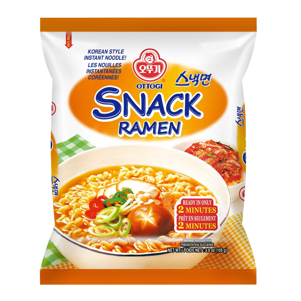 Ottogi Snack Ramen mild thin noodles pack, quick and easy meal option.