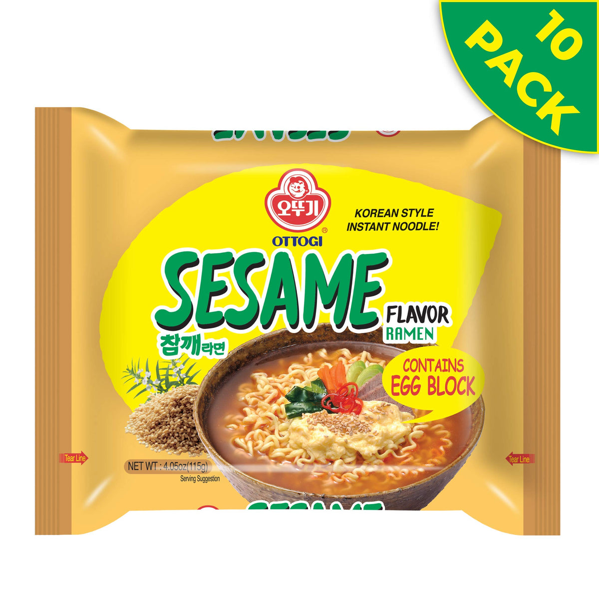 Ottogi Spicy Sesame Ramen broth delivers nutty aroma and warmth.