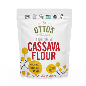 Otto's Naturals cassava flour bag suitable for gluten-free baking and 1:1 substitutions.