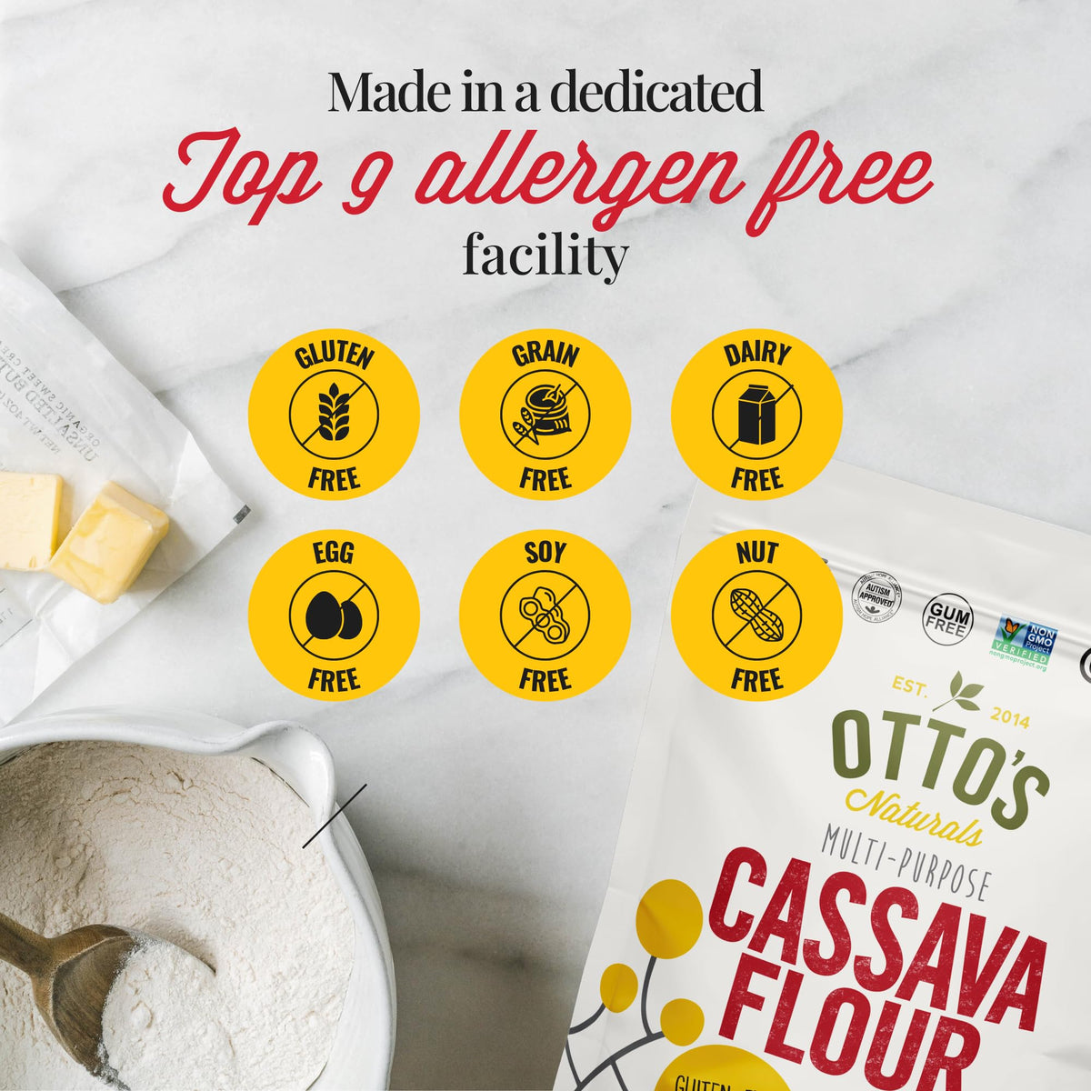 Otto's Naturals cassava flour pizza crust spreading dough for grain-free family meals.