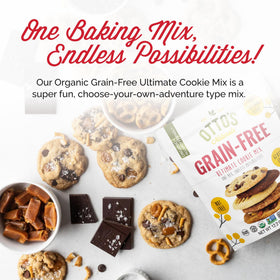 Chocolate chip cookie dough balls formed from Otto's Naturals mix.