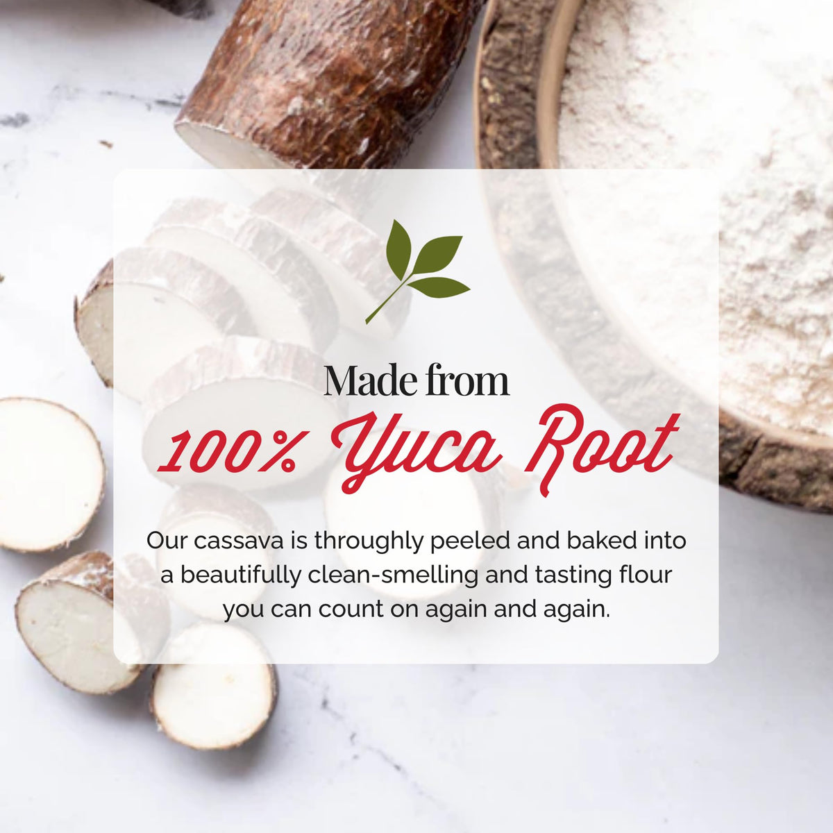 Packaging of Otto's Naturals organic cassava flour on a kitchen counter