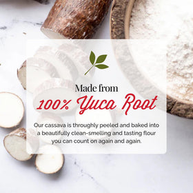 Packaging of Otto's Naturals organic cassava flour on a kitchen counter