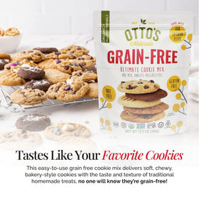 Vegan, dairy-free cookies prepared with Otto's Naturals grain-free mix.