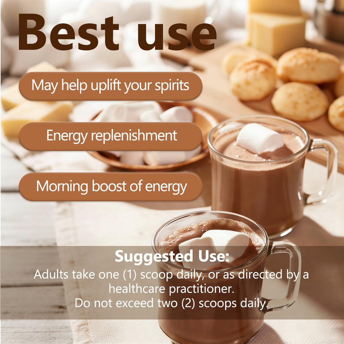 OUHENGTEK 1200mg flavanols cocoa powder highlights high flavanol content for daily enjoyment.