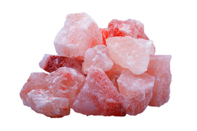 OULLYY Himalayan salt chunks in a resealable bag for decorative or aromatherapy uses.