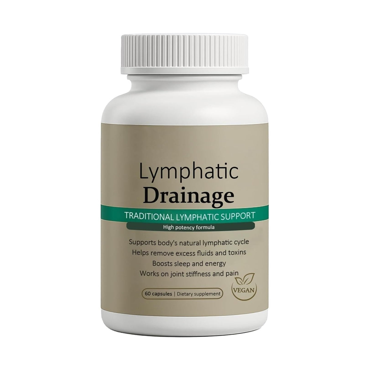 Oulores Lymphatic Drainage blend bottle front, a compact carry-on design for easy portability.