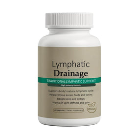Oulores Lymphatic Drainage blend bottle front, a compact carry-on design for easy portability.