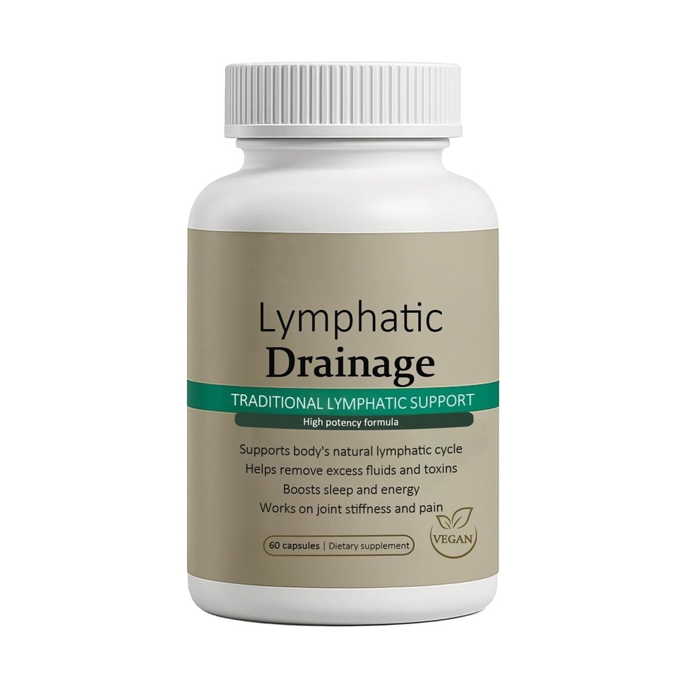Oulores Lymphatic Drainage blend bottle front, a compact carry-on design for easy portability.
