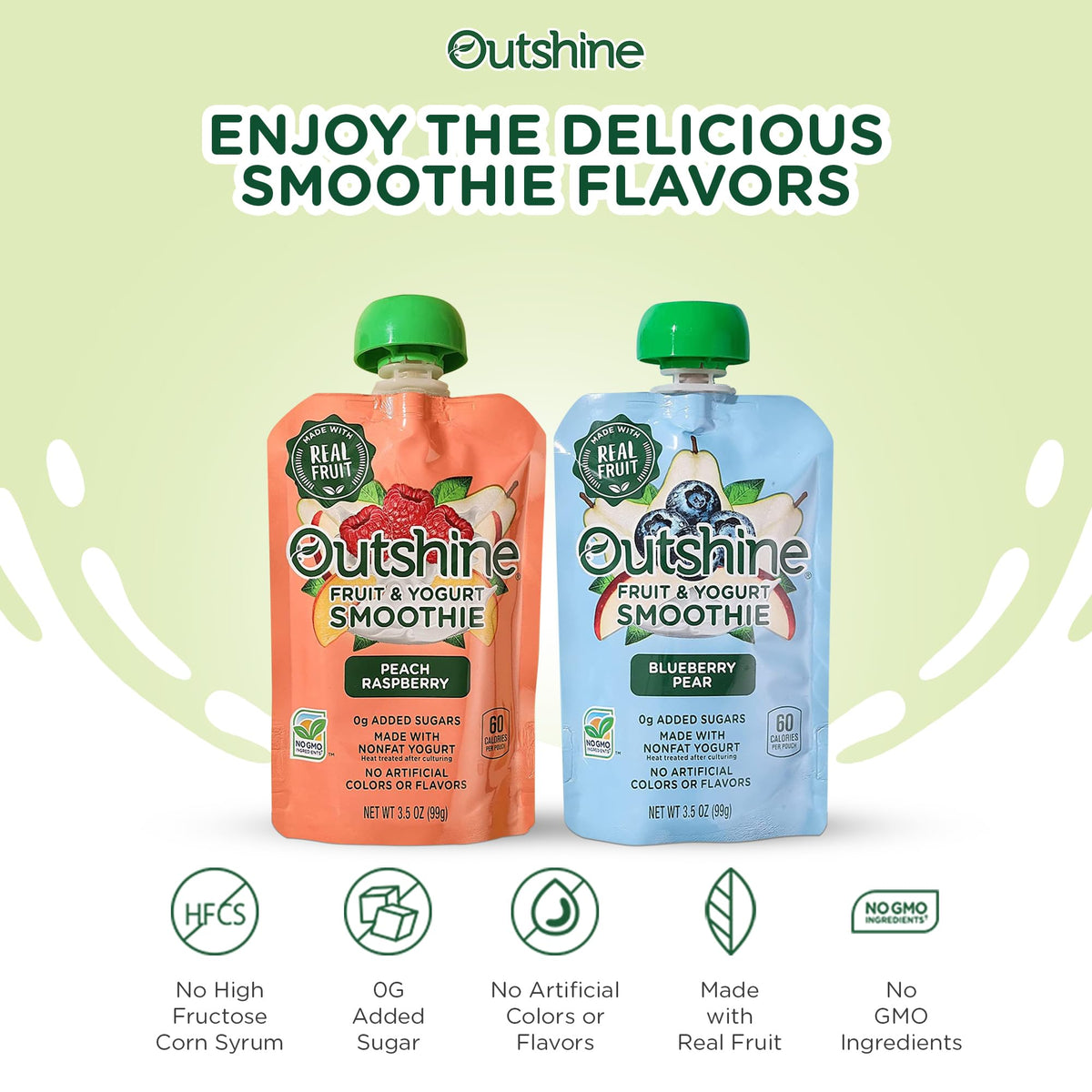 Outshine Fruit & Yogurt Smoothie Pouches real fruit texture close-up