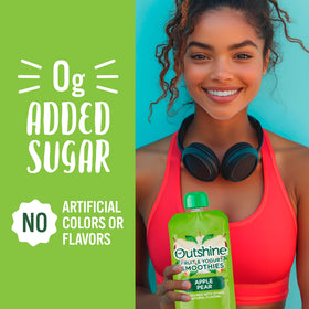 Outshine Smoothie Pear Vanilla Pouch pack demonstrates shelf-stable, family-friendly snack options.