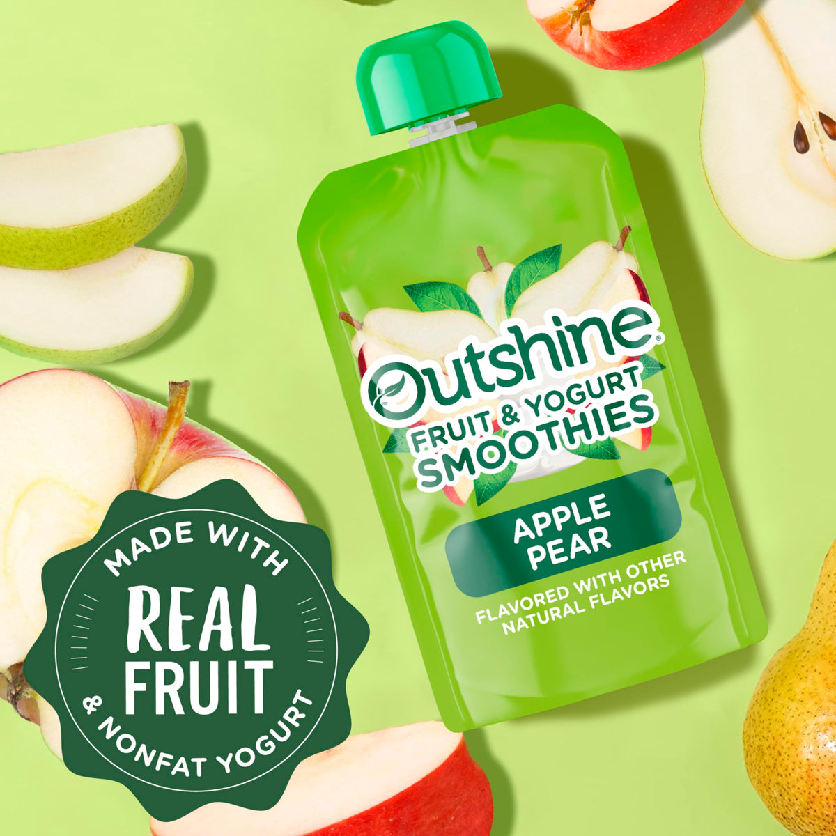 Outshine Smoothie Pear Vanilla Yogurt swirl showcases creamy texture and fruit flavors.