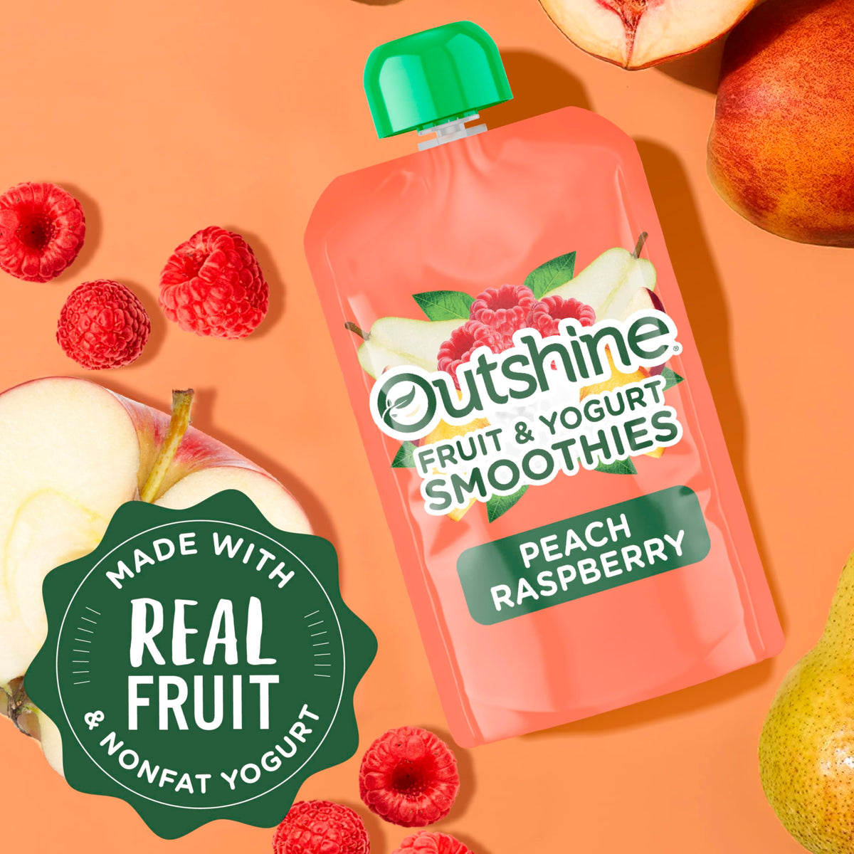Outshine Smoothie Raspberry Peach six-pack, ready for busy mornings