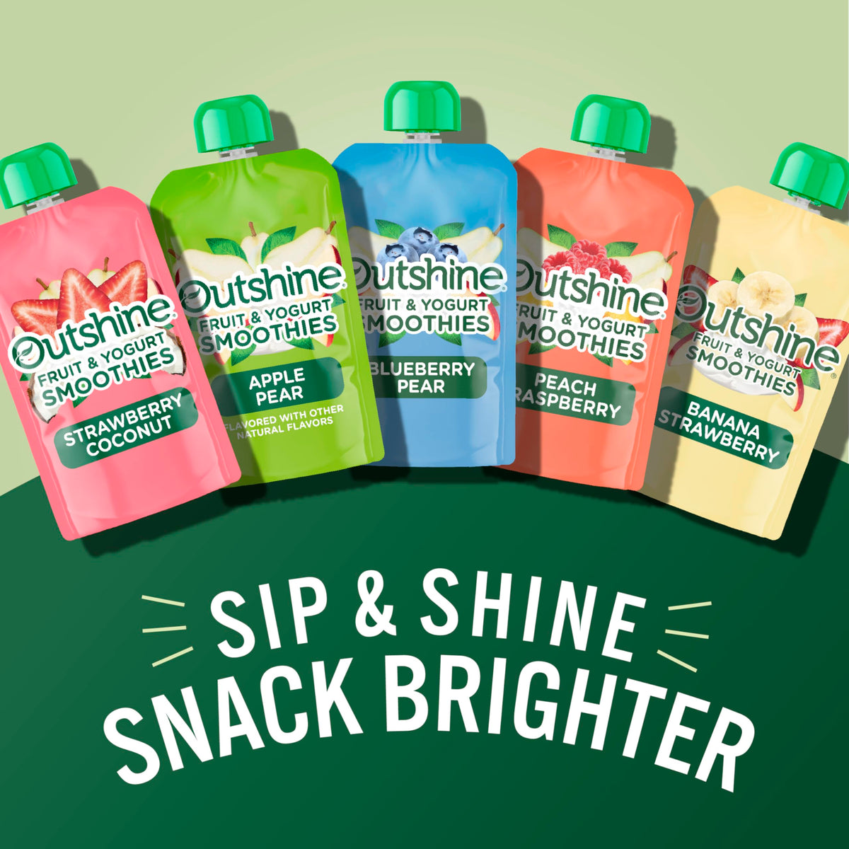 Outshine Smoothie Raspberry Peach ingredients listed, real fruit and yogurt