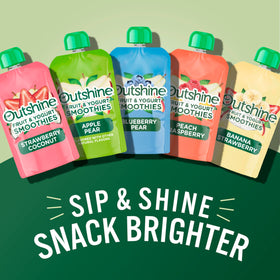 Outshine Smoothie Raspberry Peach ingredients listed, real fruit and yogurt