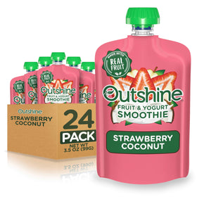 Outshine Smoothie bottle pour reveals Strawberry Coconut blend for on-the-go refreshment
