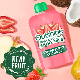 Outshine Smoothie glass serves the creamy texture of the Strawberry Coconut blend