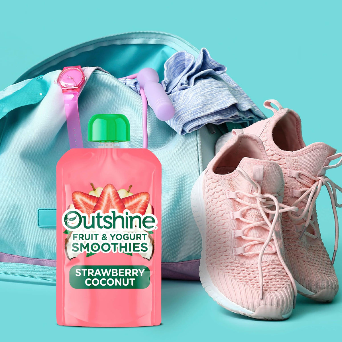Outshine Smoothie Strawberry Coconut pouch snack offers convenient, real-fruit enjoyment