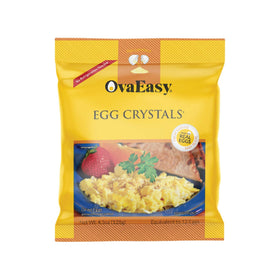 OvaEasy dehydrated egg crystals in a bag for easy camping meals.