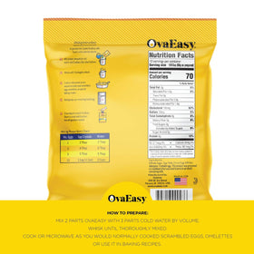 OvaEasy dehydrated eggs heat quickly for simple camp meals.