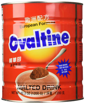 Ovaltine malt beverage mix 1200g jar front view with rich flavor and convenience