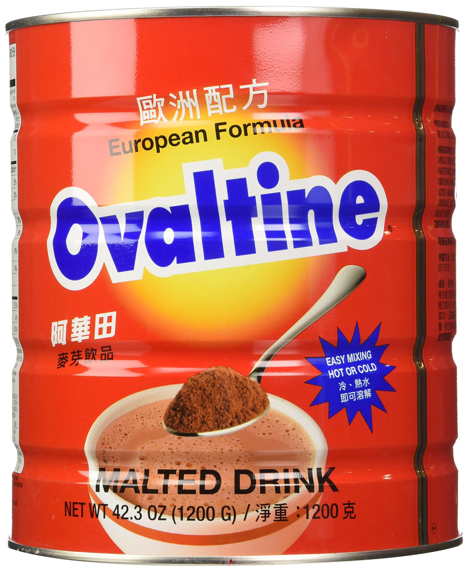 Ovaltine malt beverage mix 1200g jar front view with rich flavor and convenience