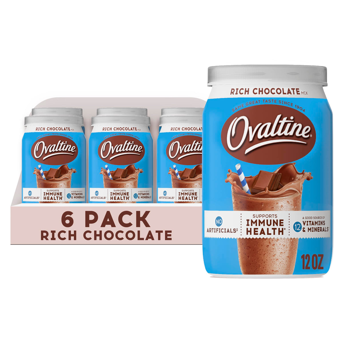 Ovaltine Rich Chocolate tubs pack six ideal for family breakfasts