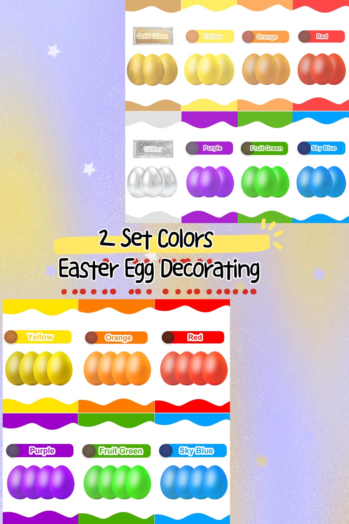Ovenli egg trays organize colors and drying spots.
