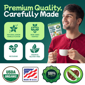 OVIDA Dandelion Wolfberry Tea milk thistle closeup highlights the natural blend