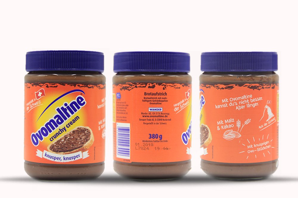 OVOMALTINE Crunchy Cream on toast, creamy malty topping with crunch