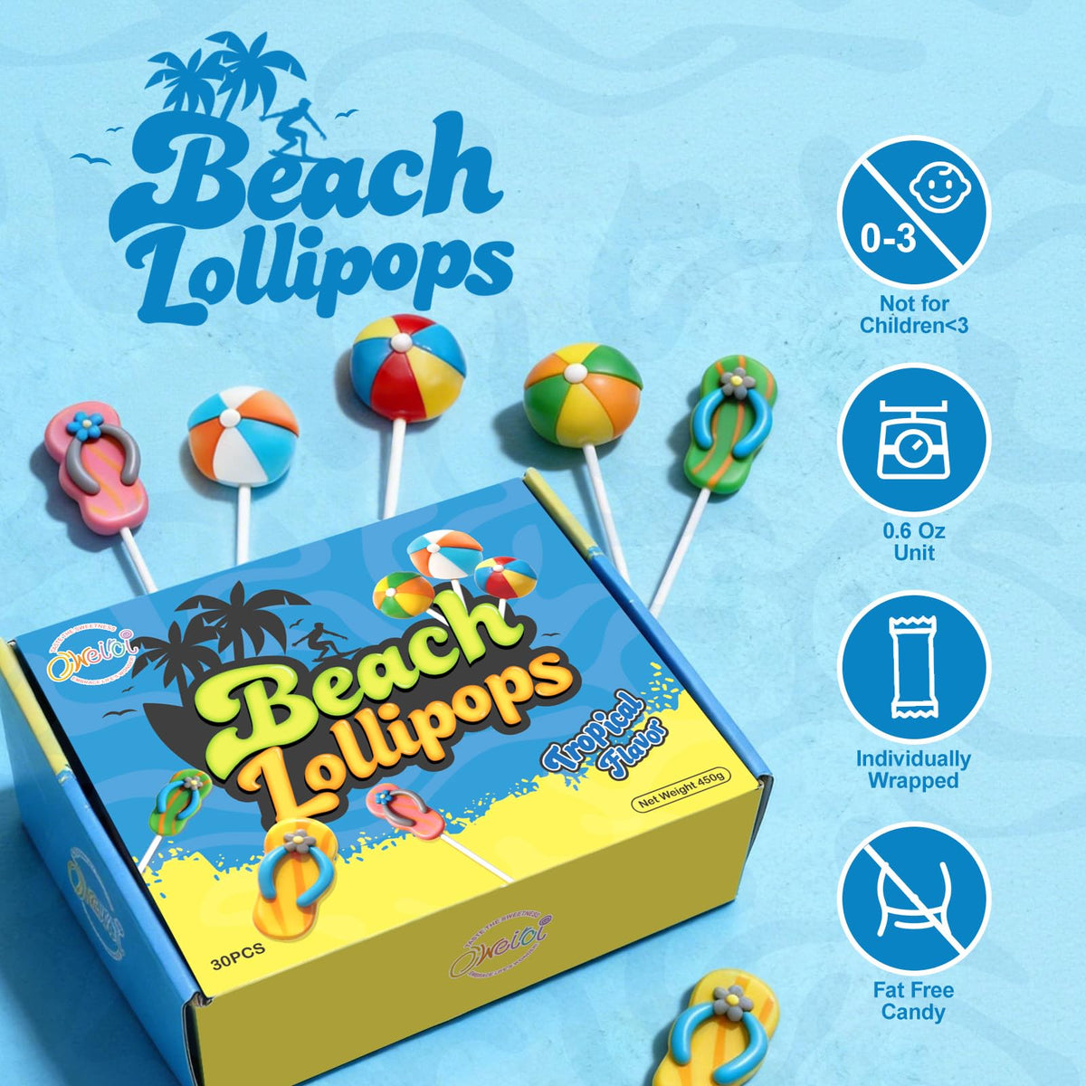 Oweiroi Tropical fruit flavor lollipop offers a refreshing snack at events.