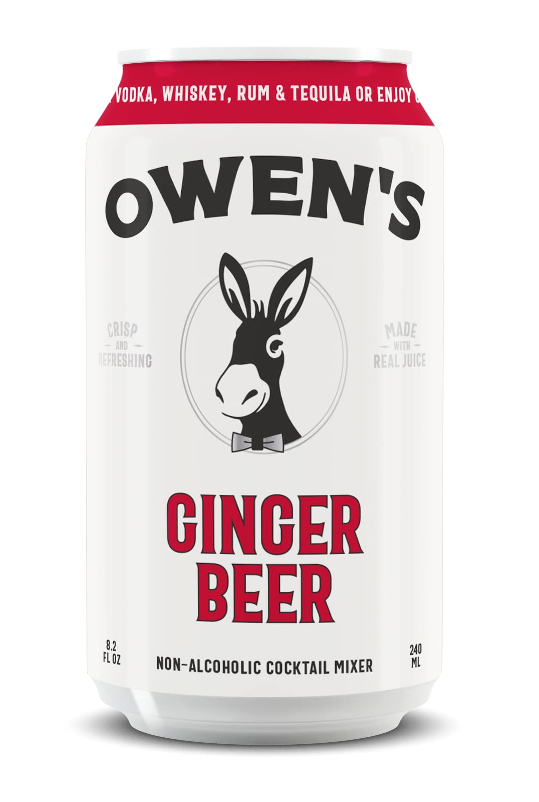 Owen's Ginger Beer being poured into a glass for a refreshing mixed drink.