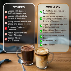 Owl & Ox hazelnut chocolate flavor creamer adds dairy-free indulgence to coffee.