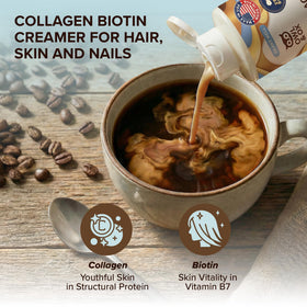 Owl and Ox Collagen Creamer blends smoothly into hot coffee.