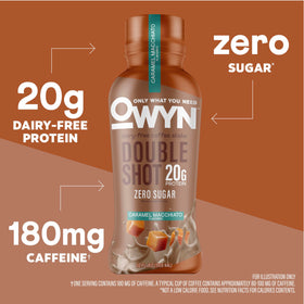 OWYN Double Shot Caramel Macchiato pour ready-to-drink energy on the go.