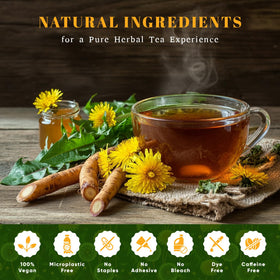 Chilled Oxify Dandelion Root Tea served over ice