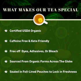 Resealable 16 oz packaging of Oxify Dandelion Root Tea