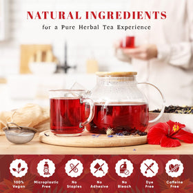 Oxify Organic Hibiscus loose leaf scoop ready for precise strength control