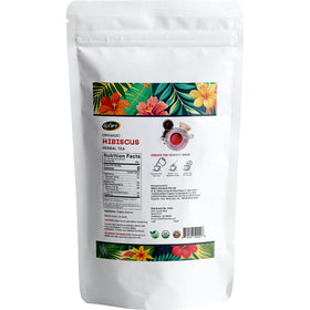 Oxify Hibiscus tea on a display shelf ready to ship