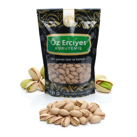 OZ ERCIYES Antep pistachios in shell closeup for premium snacking