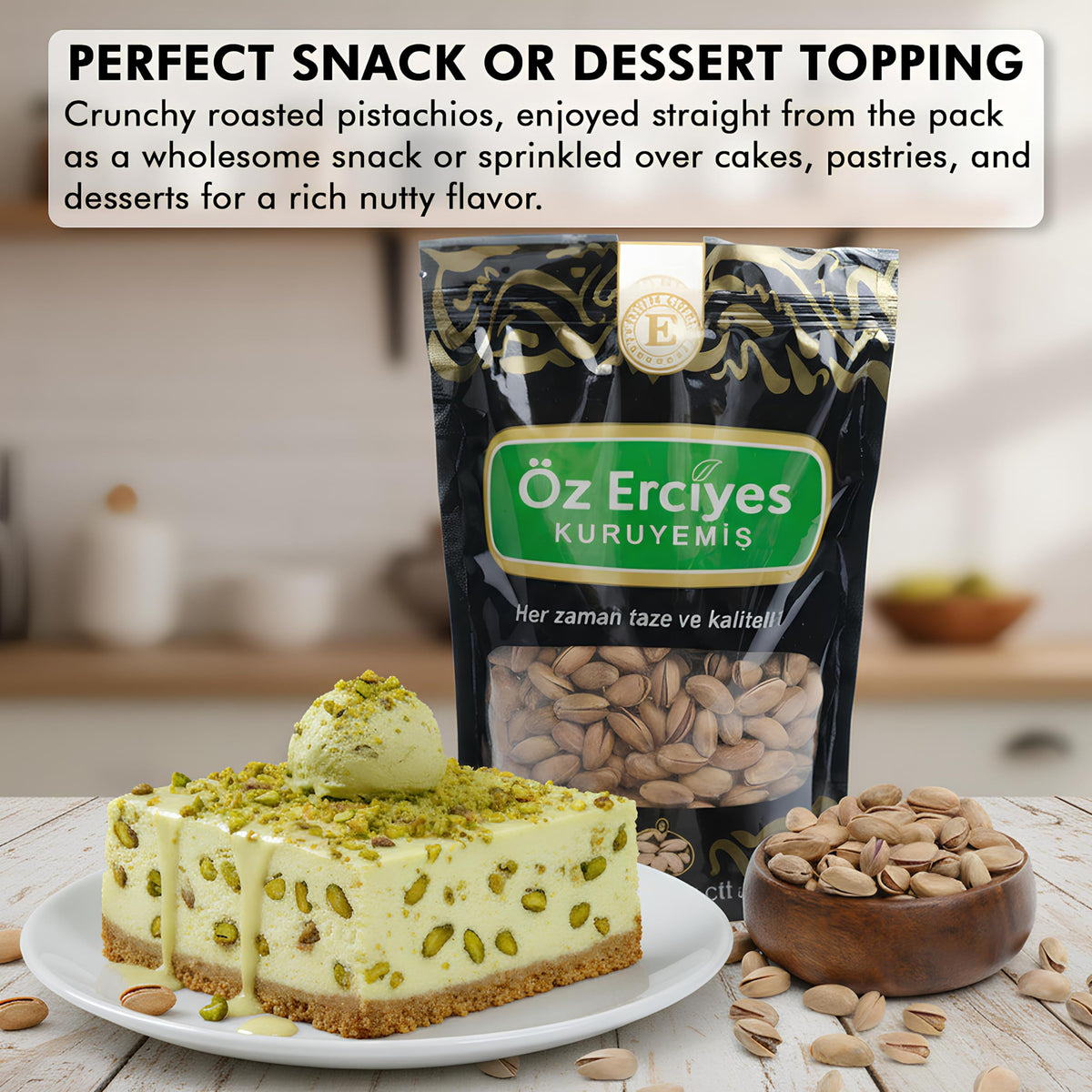 OZ ERCIYES gift-ready pistachios display elegant Turkish flavor