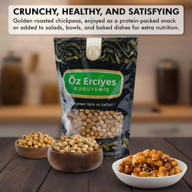 Chickpeas used as topping on a fresh salad by OZ ERCIYES.
