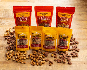 Ozark Nut Roasters Caramel Sea Salt Blend, balanced sweetness and savory salt in every bite.