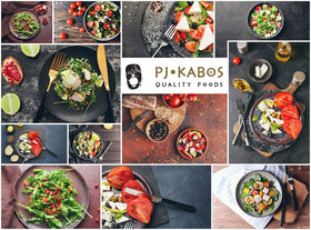 P.J. KABOS artichoke and salad with olive oil drizzle.
