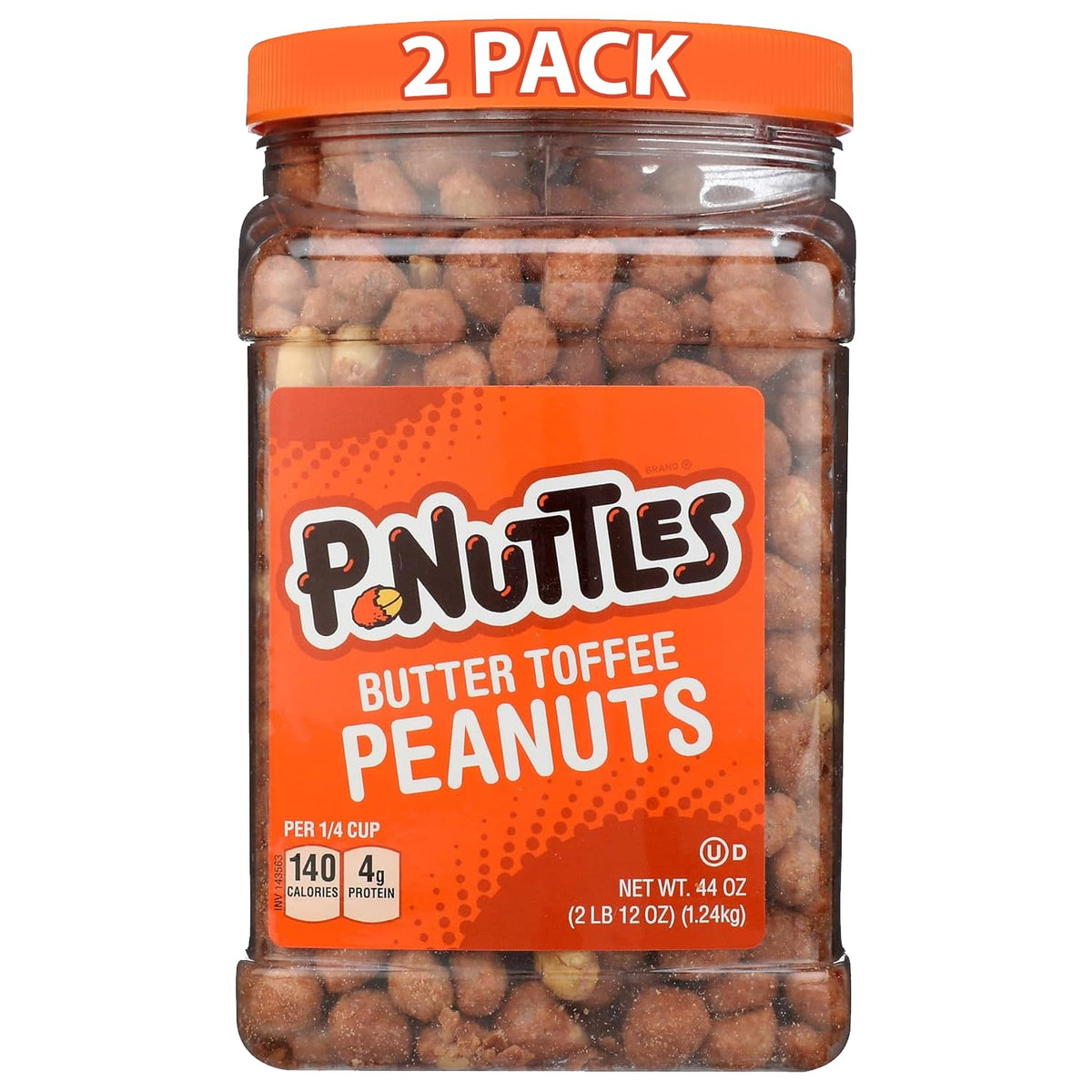 P-Nuttles Butter Toffee Peanuts two jars in resealable packaging for easy sharing