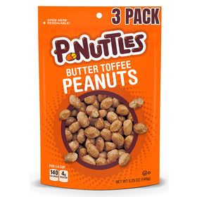P-Nuttles butter toffee peanuts in resealable bag for easy sharing