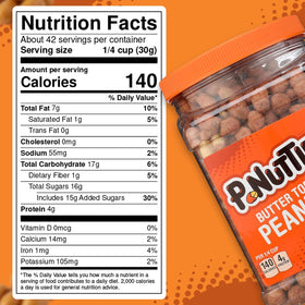 Close-up of P-Nuttles Butter Toffee Peanuts glossy coating and crunchy peanut center