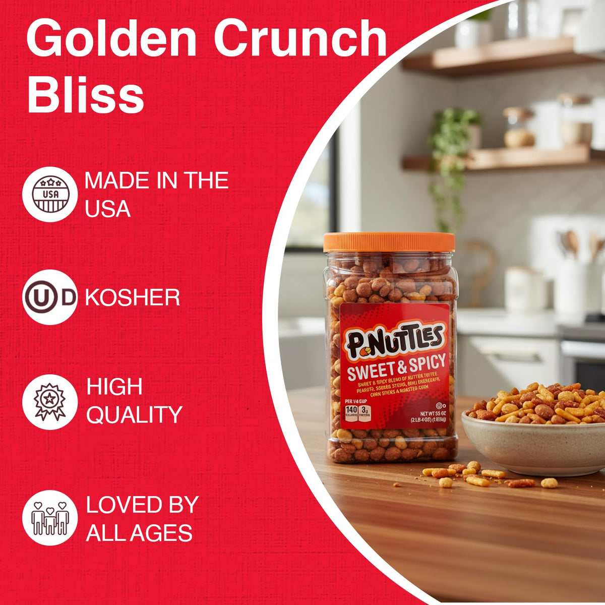 Kosher-certified ingredients ensure quality across the mix.